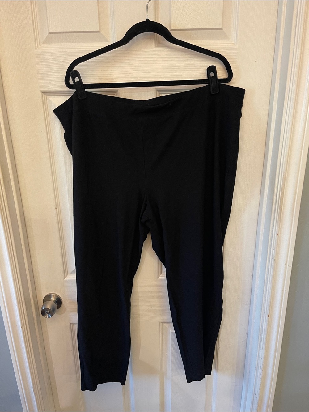 Eileen Fisher Black Straight-Leg Pull-On Pants